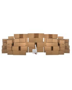 Boxengine Basic Moving Boxes Kit #5 contains 58 boxes and Supplies.

