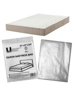 Queen Mattress bag uncovered, clear and folded