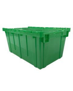 Storage Packing Plastic Crates, 27" x 17" x 12"-1-Pack-Green