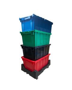 UBMOVE Storage Plastic Crates, 27"x17"x12.5" Green, Red, Blue, Black FOR STORAGE
