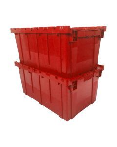 Storage Packing Plastic Crates, 27" x 17" x 12"-2-Pack-Red