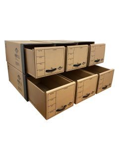 6 Pack file boxes, cabinet style stacking boxes